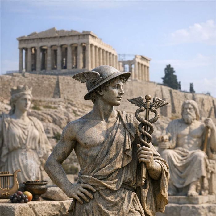 Quel rôle jouait Hermès auprès des dieux grecs ?