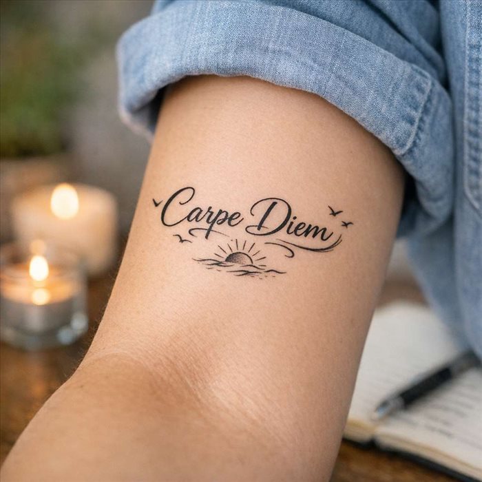 Tatouage carpe diem : signification, styles et placement