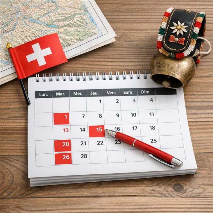 Calendrier des jours fériés en Suisse : guide complet